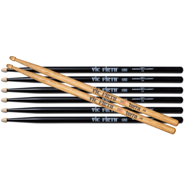 Vic Firth 3 Pair 5BB + 1 Pair 5BT Terra Free