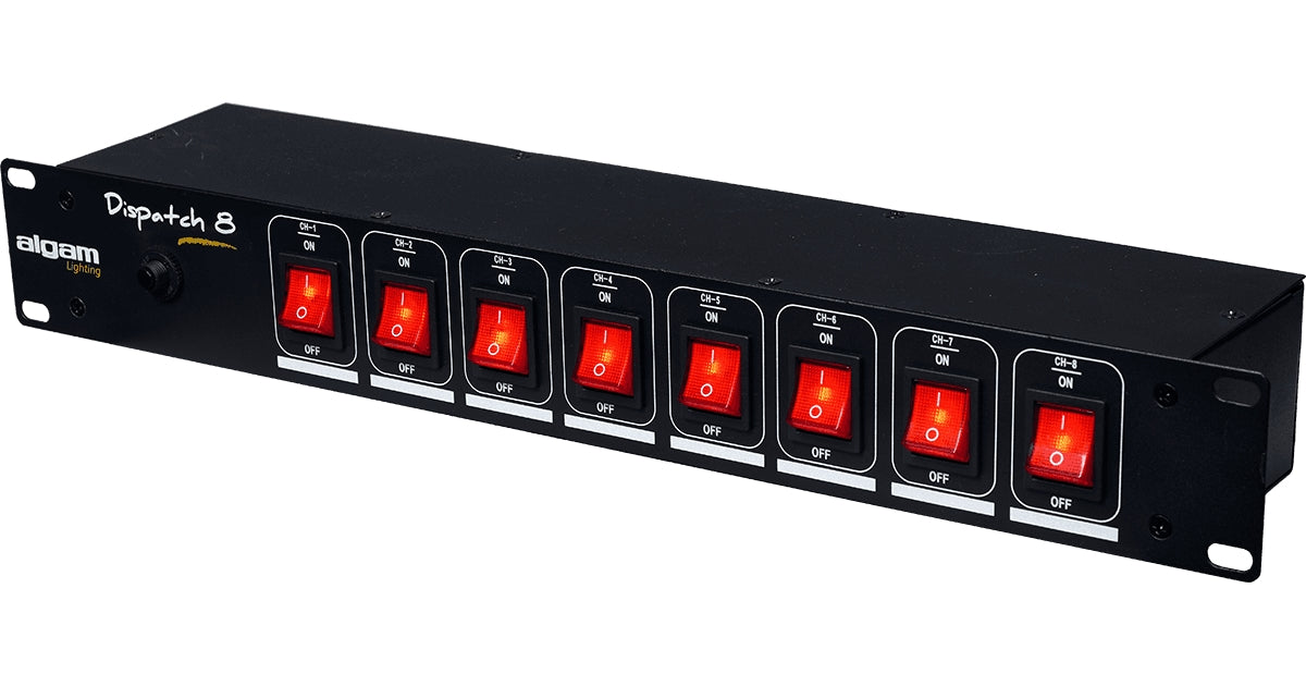 Algam Lighting DISPATCH-8 Multipresa 8 Posti da Rack Interruttori Individuali