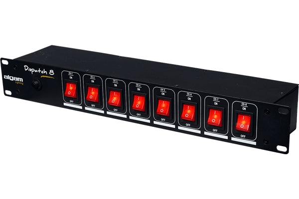 Algam Lighting DISPATCH-8 Multipresa 8 Posti da Rack Interruttori Individuali