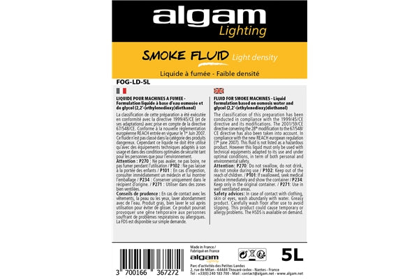 Algam Lighting FOG-LD-5L Liquido Fumo Bassa Densità 5L