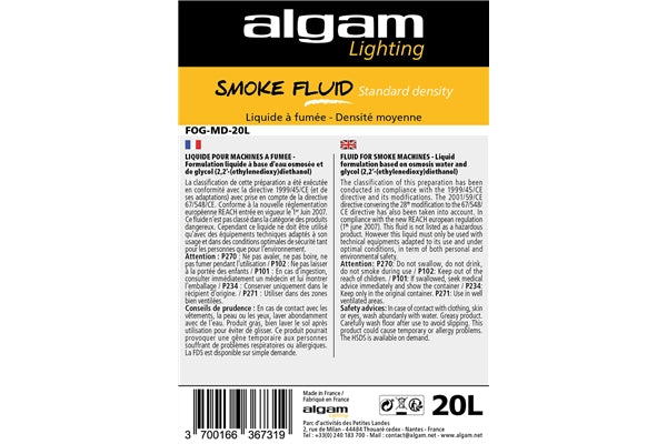 Algam Lighting FOG-MD-20L Liquido Fumo Media Densità 20L