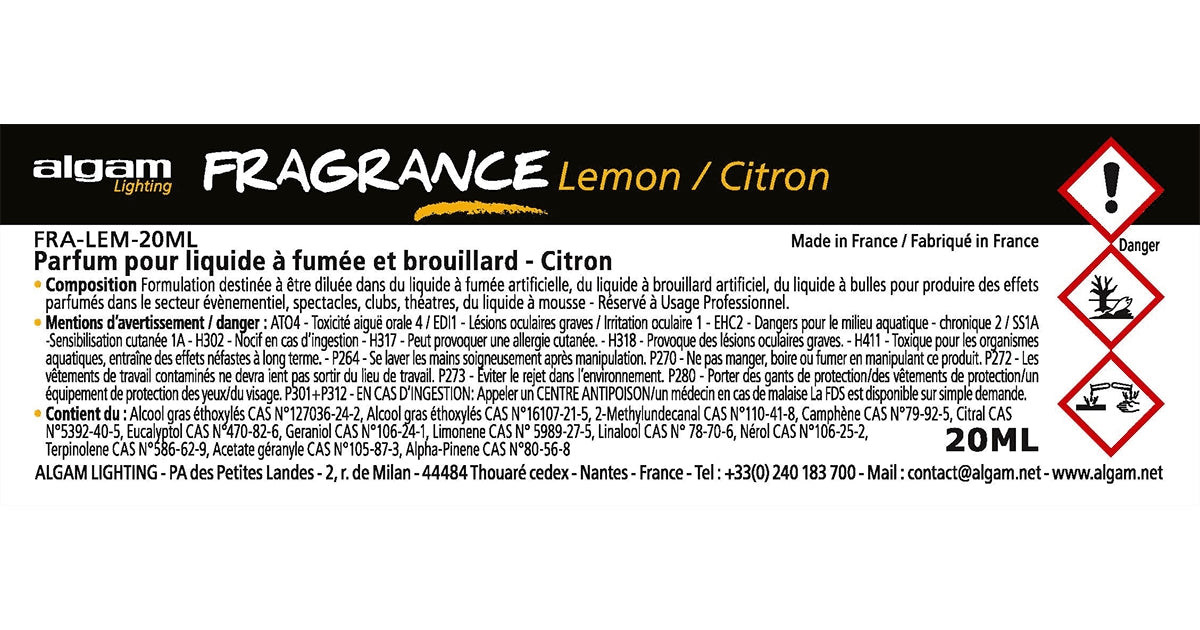 Algam Lighting FRA-LEM-20ML Profumo per Liquido del Fumo 20ml Limone