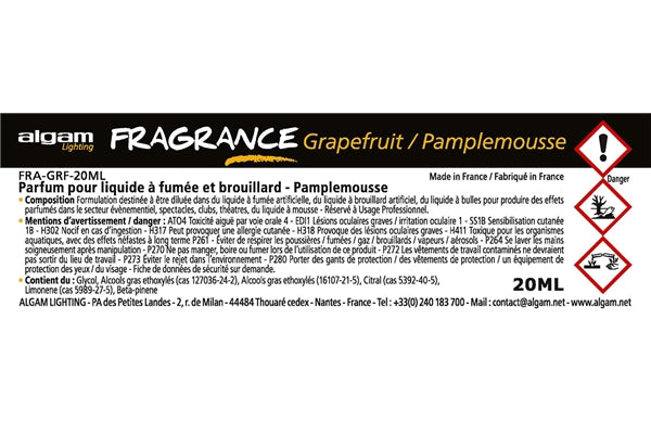 Algam Lighting FRA-GRF-20ML Profumo per Liquido del Fumo 20ml Pompelmo