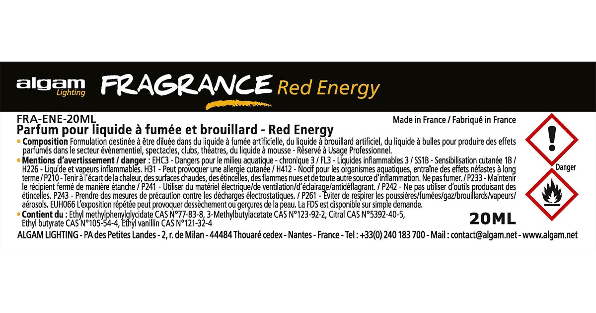 Algam Lighting FRA-ENE-20ML Profumo per Liquido del Fumo 20ml Red Energy