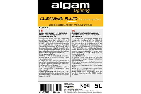 Algam Lighting CLEAN-5L Liquido Pulizia Macchina del Fumo 5L