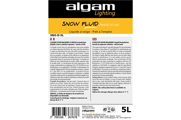 Algam Lighting SNO-D-5L Liquido Neve Pronto all'Uso 5L