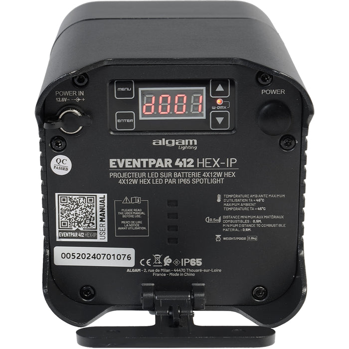 Algam Lighting EVENTPAR412-HEX-IP 4x12W RGBWA-UV IP65 a Batteria