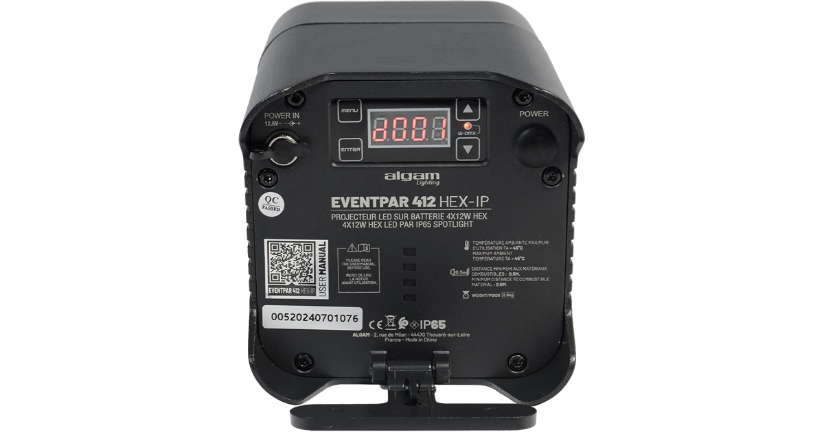 Algam Lighting EVENTPAR412-HEX-IP 4x12W RGBWA-UV IP65 a Batteria