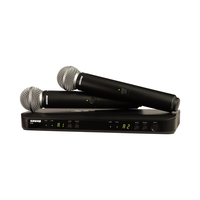 Shure BLX288E-SM58 Ricevitore, 2x trasmettitori a gelato, 2x SM58. (M17)