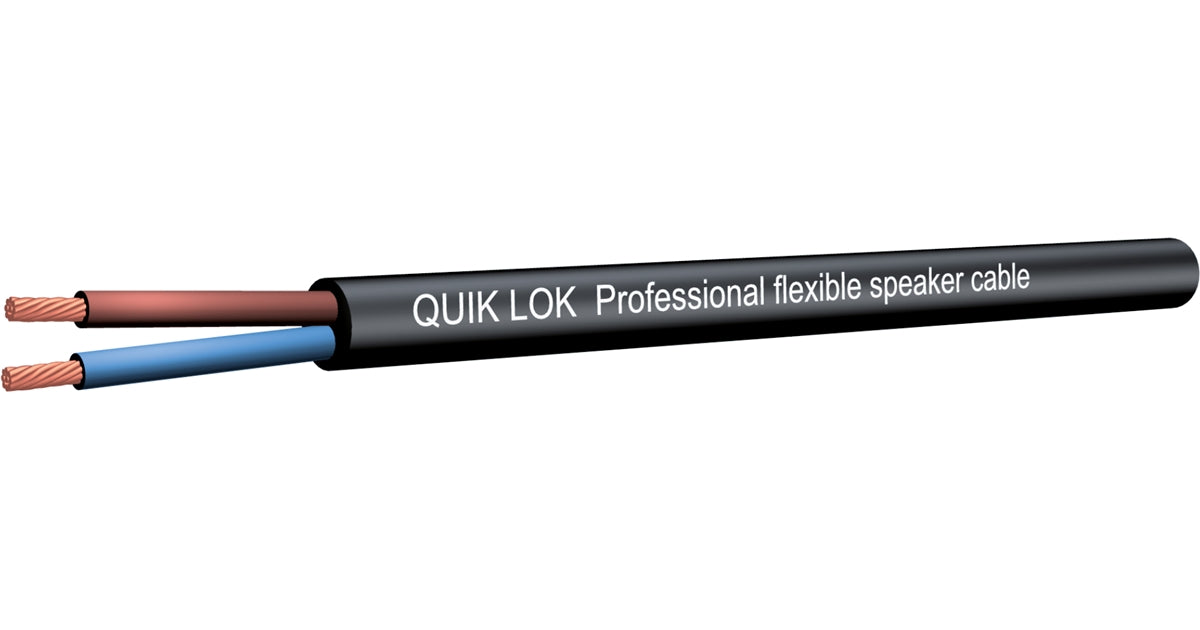 Quik Lok CA/44 BK Cavo Speaker 4x4 in Bobina