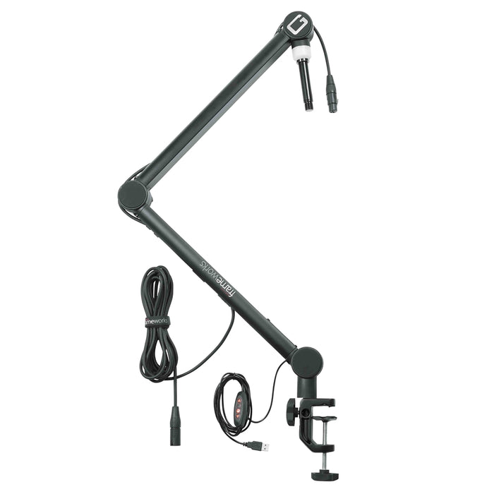 Gator Frameworks GFWMICBCBM4000 Asta microfonica a braccio per scrivania con luce LED