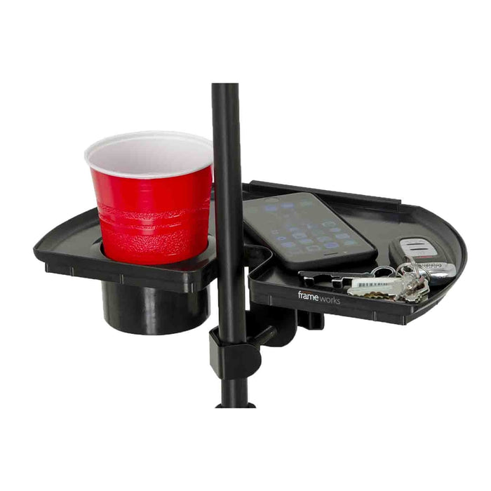 Gator Frameworks GFW-MICACCTRAY Vassoio per accessori con portabicchiere per asta microfonica