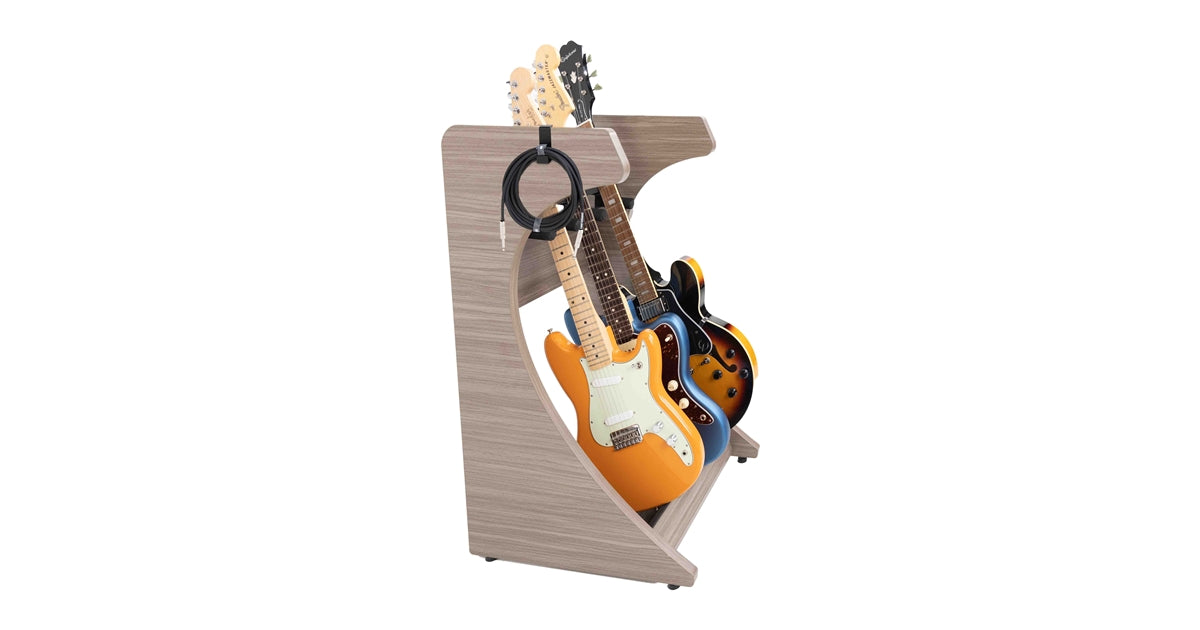 Gator Frameworks GFW-ELITEGTR3RK-GRY Rack per chitarre 3-4 posti in finitura grigio driftwood<br>