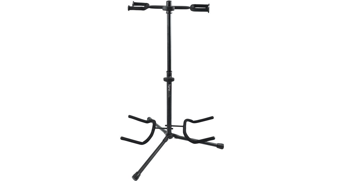 Gator Frameworks GFW-GTR-2000 Supporto doppio per chitarre con struttura in acciaio<br>