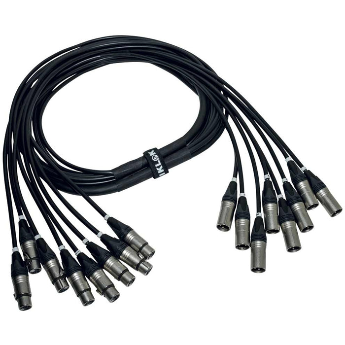 Quik Lok ITPRO/8MF-10 Frusta 8 Canali Cannon XLR Maschio / Femmina 10 mt