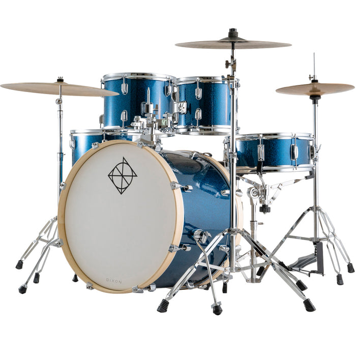 Dixon PODSP518C3MOBS - batteria completa con hardware e piatti - finitura Ocean Blue Sparkle