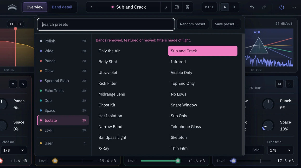 Yurt Rock PRISM - Multiband Spatial FX Drum Plug-In