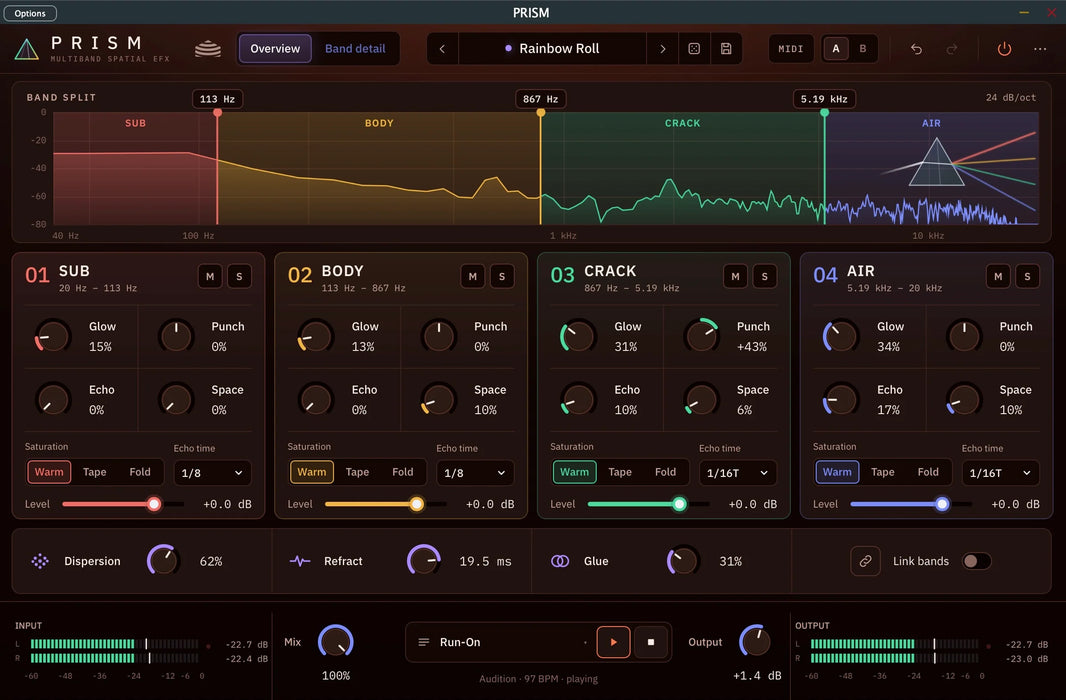 Yurt Rock PRISM - Multiband Spatial FX Drum Plug-In
