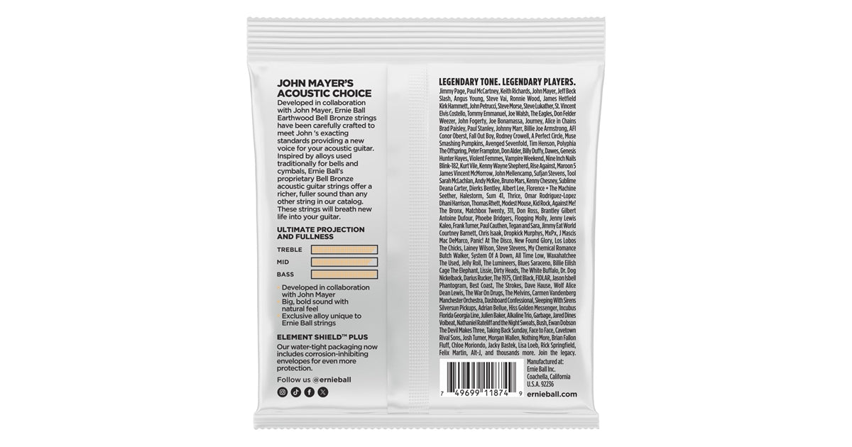 Ernie Ball 2350 Earthwood Bell Bronze Acoustic Extra Light 10-50