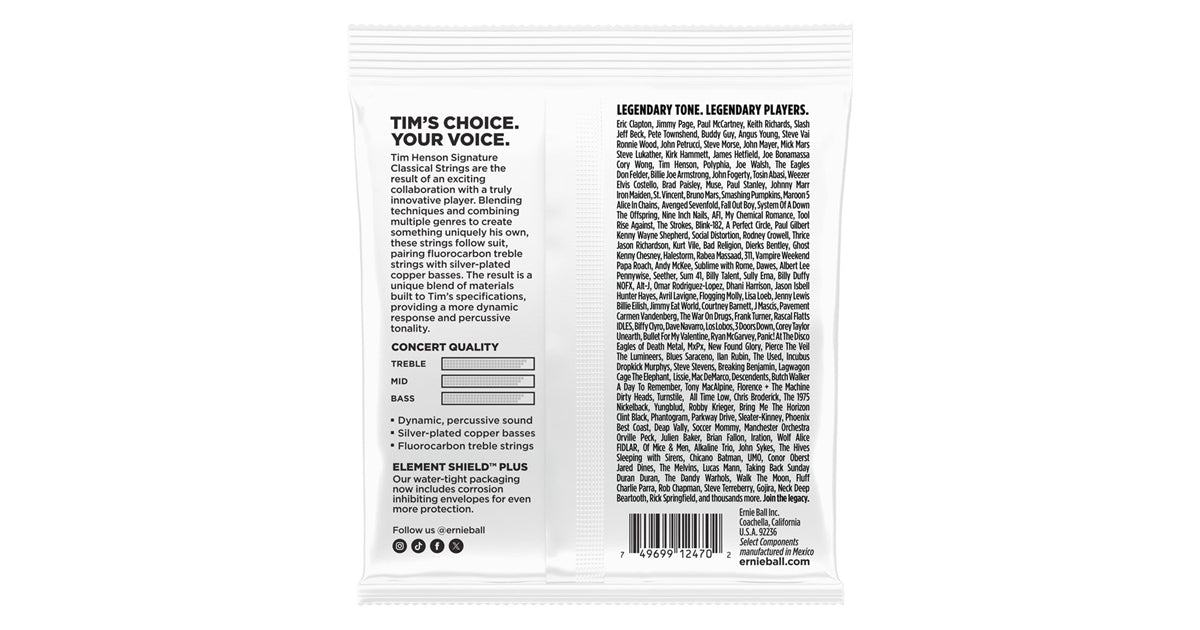 Ernie Ball 3829 Tim Henson Signature Classical Strings 24-42