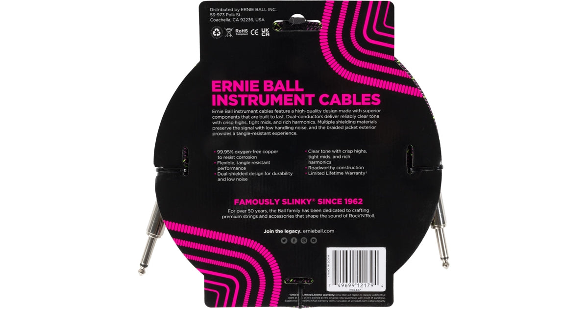 Ernie Ball 6427 Braided Cables Purple Python 3m