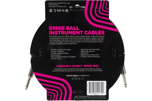 Ernie Ball 6427 Braided Cables Purple Python 3m