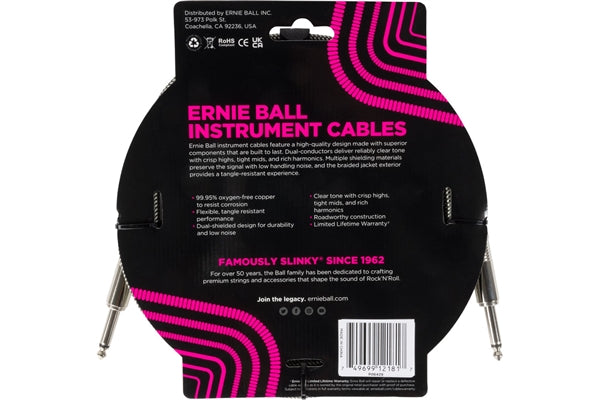 Ernie Ball 6429 Braided Cables Silver Fox 3m