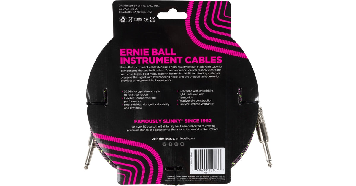 Ernie Ball 6431 Braided Cables Purple Python 5,5 m