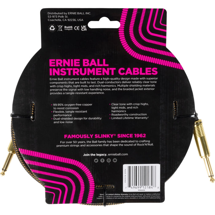 Ernie Ball 6432 Braided Cables Pay Dirt 5,5 m