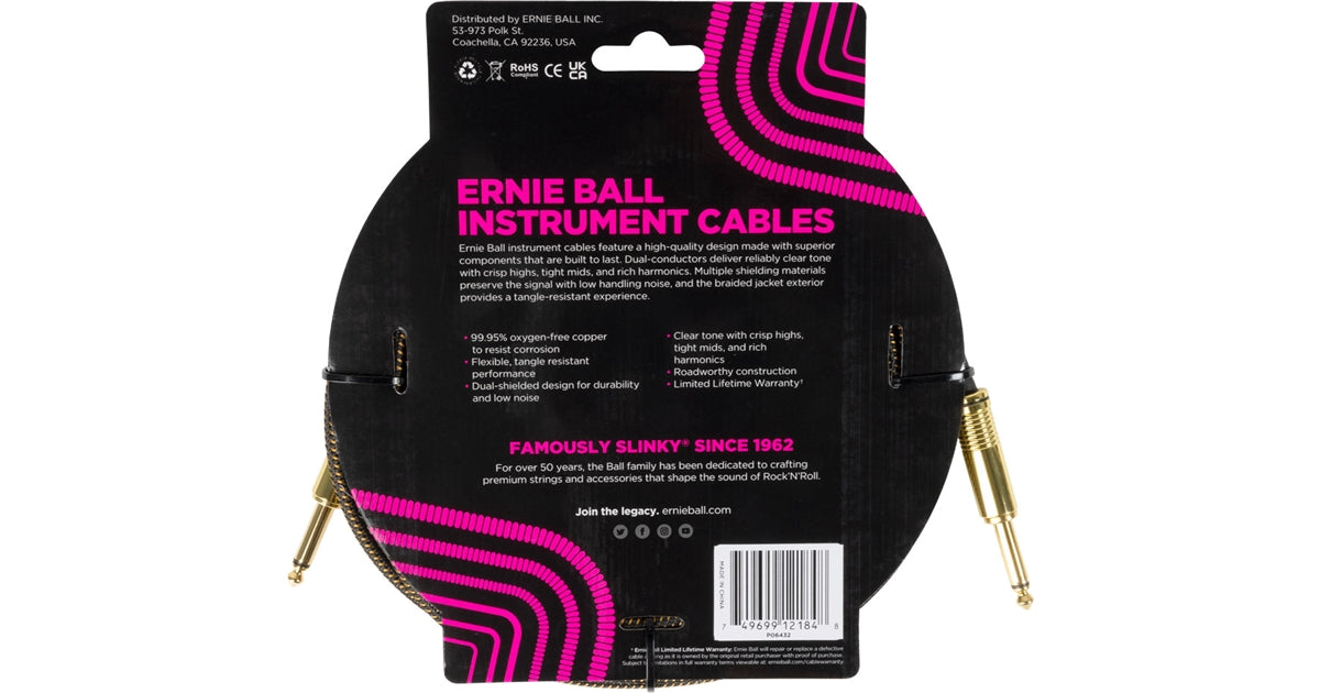 Ernie Ball 6432 Braided Cables Pay Dirt 5,5 m