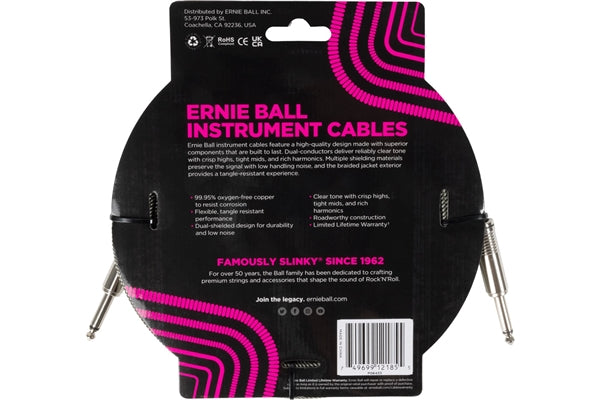 Ernie Ball 6433 Braided Cables Silver Fox 5,5 m