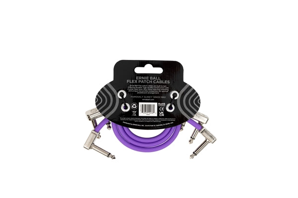 Ernie Ball 6453 Flex Patch Cable Purple 30cm 3pk