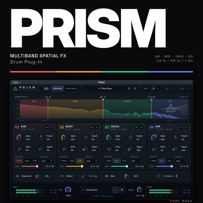 Yurt Rock PRISM - Multiband Spatial FX Drum Plug-In