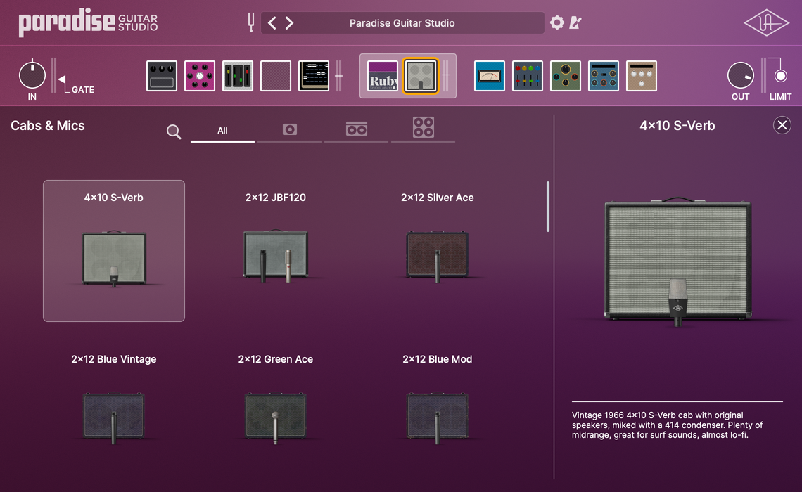 Universal Audio UAD Paradise Guitar Studio