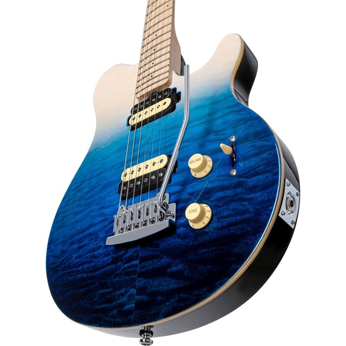 Sterling by Music Man Axis AX3 Quilted Maple Spectrum Blue