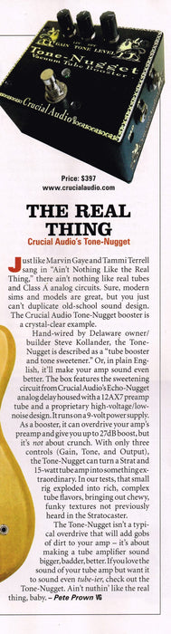 Crucial Audio Tone Nugget Vacuum Tube Booster Tone Sweetener