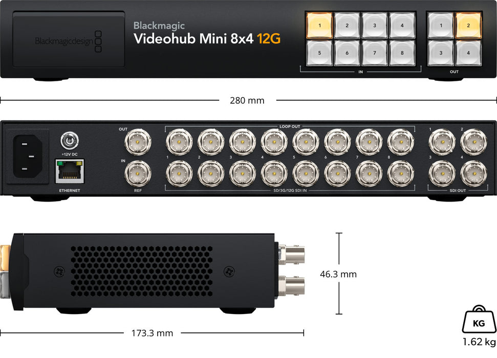 Blackmagic Videohub Mini 8x4 12G