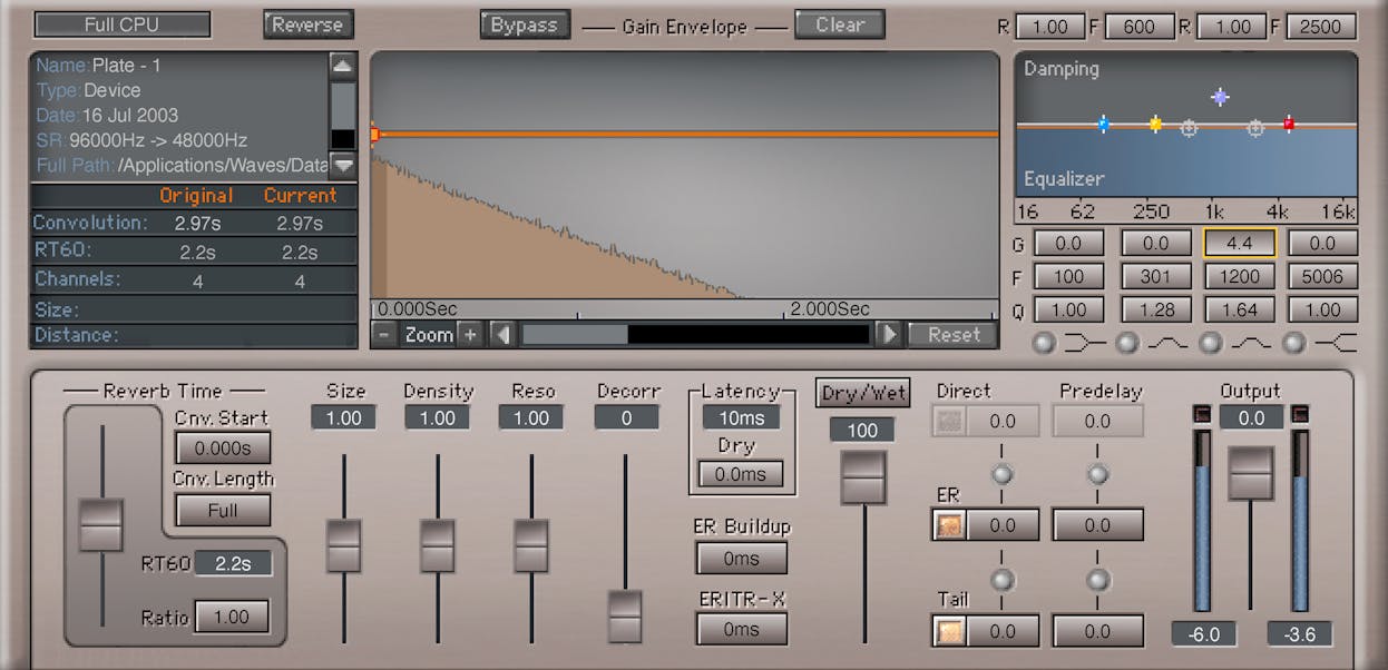 Waves IR1 Convolution Reverb