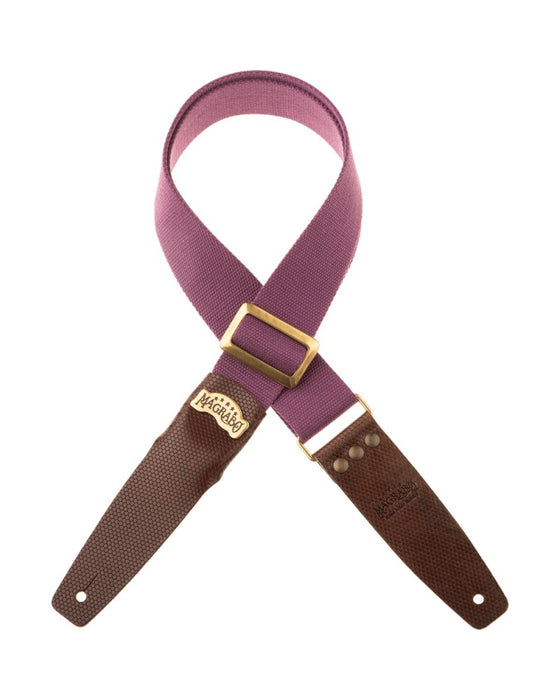 Magrabò Stripe SC Cotton Prugna 5 cm terminali Twinkle Marrone Scuro, fibbia Recta Ottone