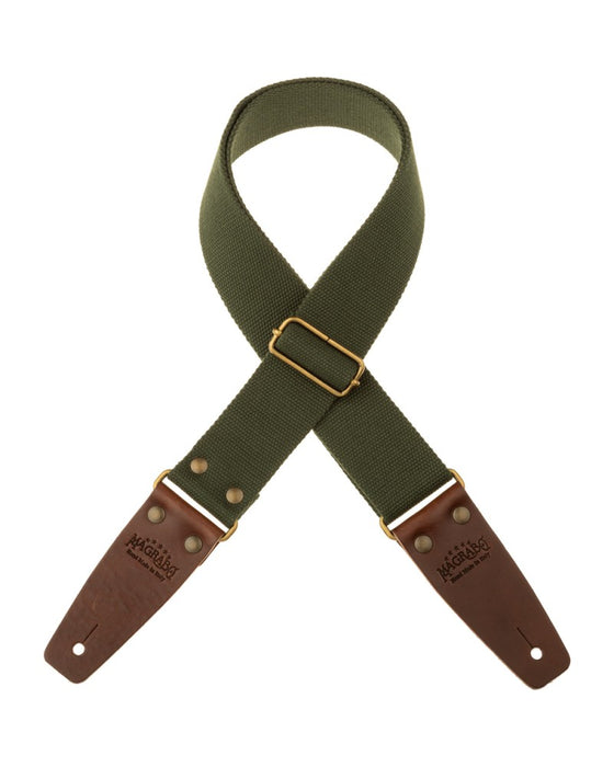 Magrabò Stripe SC Entry Verde 5 cm terminali Marrone Scuro fibbia Ottone