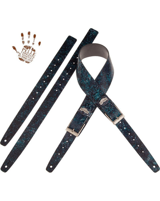 Magrabò Twin Buckle TC Embossed Seurat Petrolio 7 cm fibbie Square Argento