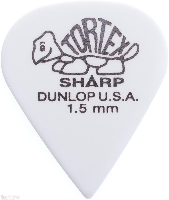 Dunlop 412R1.5 Tortex Sharp White 1.5mm Bag/72