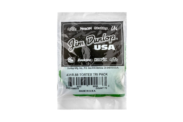 Dunlop 431R Tortex Triangle Green .88