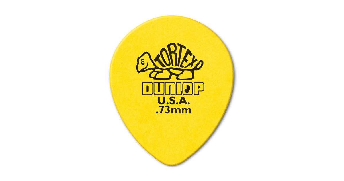 Dunlop 413R Tortex Tear Drop Yellow .73