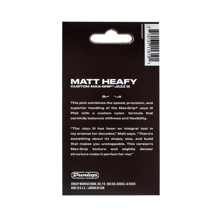 Dunlop 471P3SMH Matt Heafy Max Grip Jazz Player's Pack/6