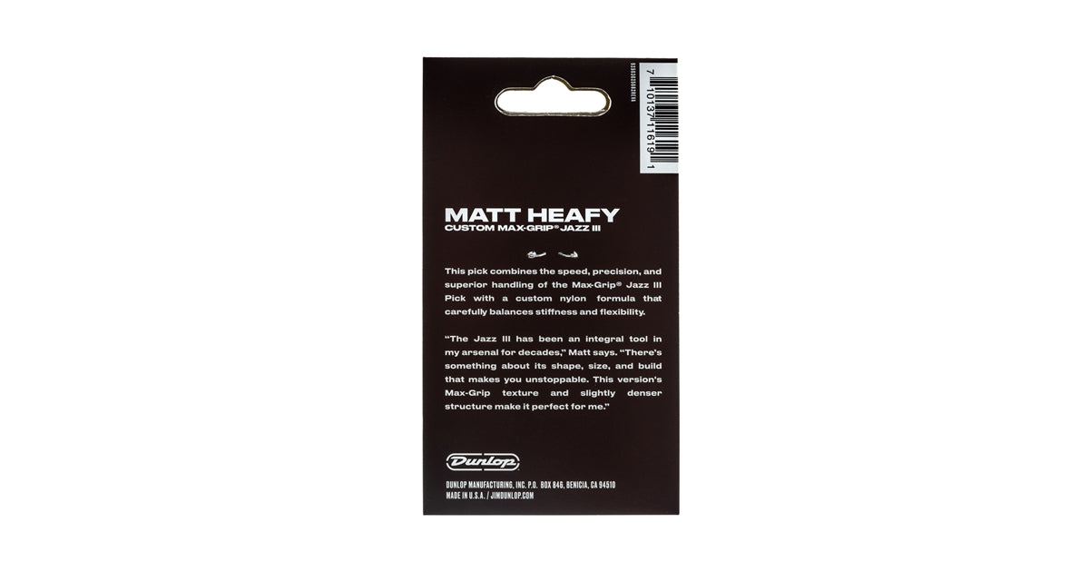 Dunlop 471P3SMH Matt Heafy Max Grip Jazz Player's Pack/6