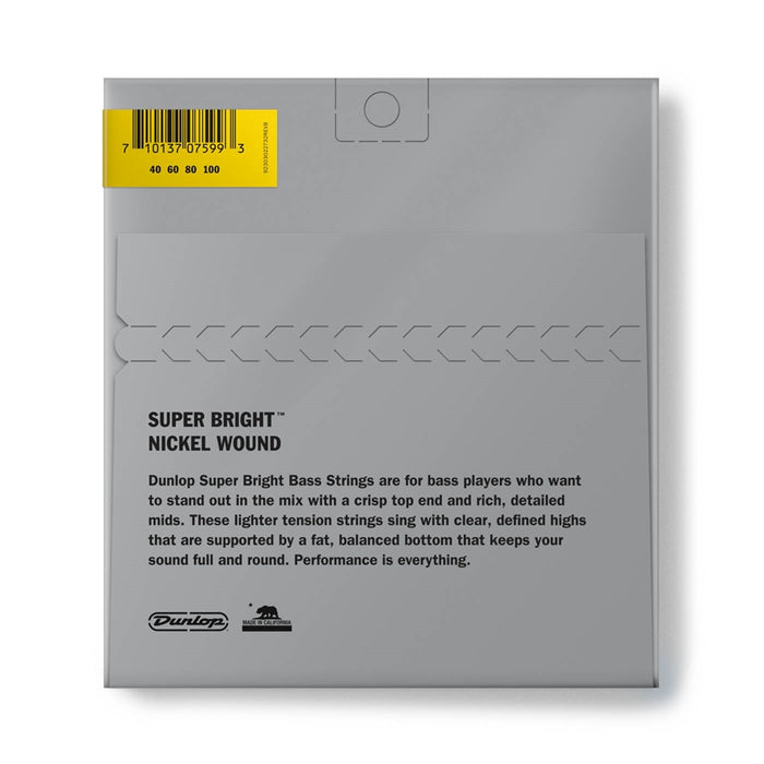 Dunlop DBSBN40100 Super Bright Nickel Wound, Light Set/4