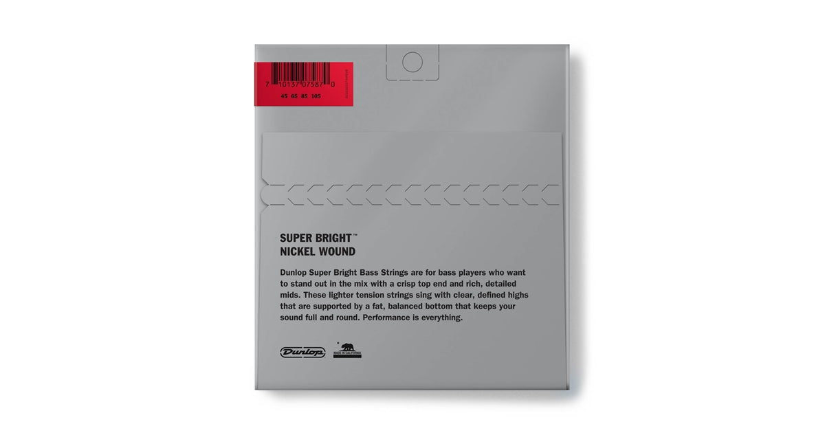 Dunlop DBSBN45105 Super Bright Nickel Wound, Medium Set/4