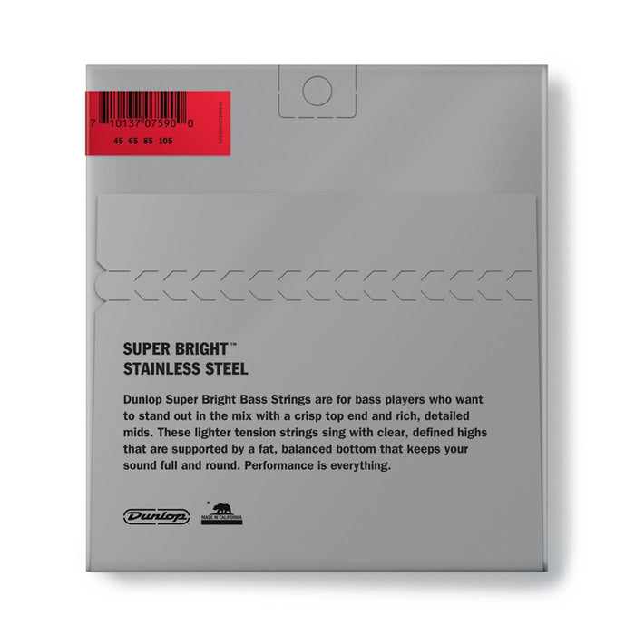 Dunlop DBSBS45105 Super Bright Stainless Steel, Medium Set/4