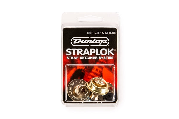 Dunlop SLS1102BR Straplok Original Strap Retainer System, Brass